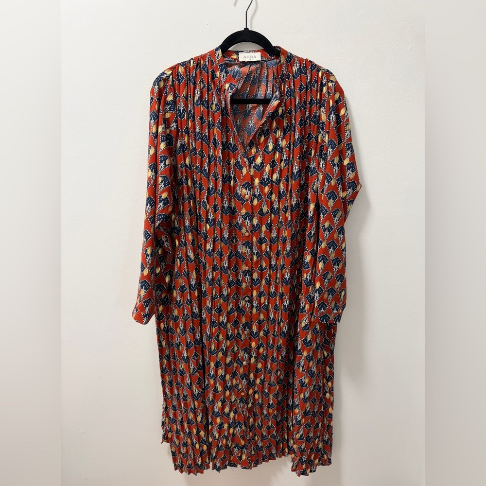 Aura A Sure Thing Rust Red Midi Dress